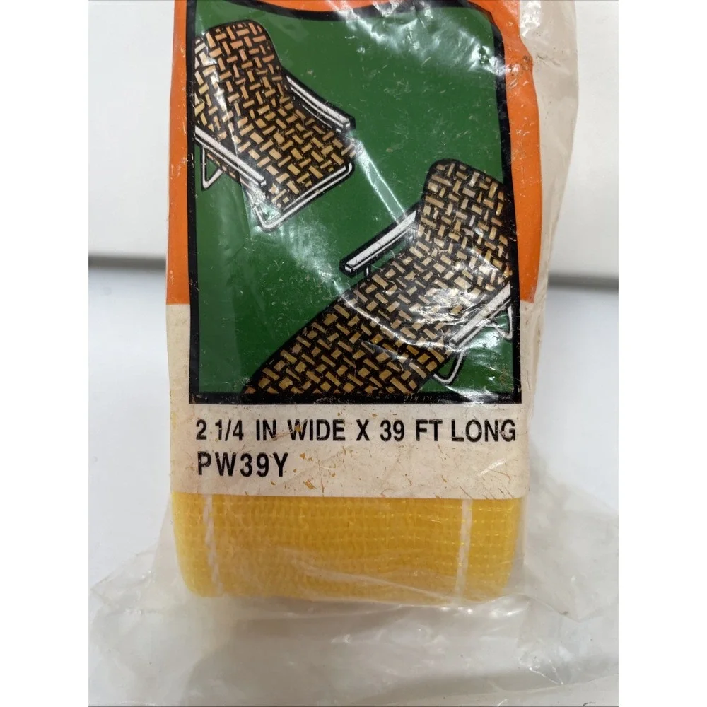 Frost King Lawn Chair Webbing Yellow White Stripe 2.25